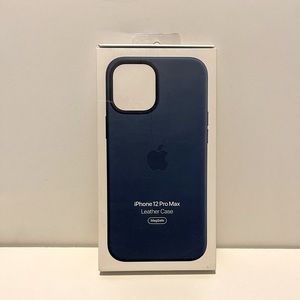 Apple iPhone 12 Pro Max leather phone case, Baltic blue